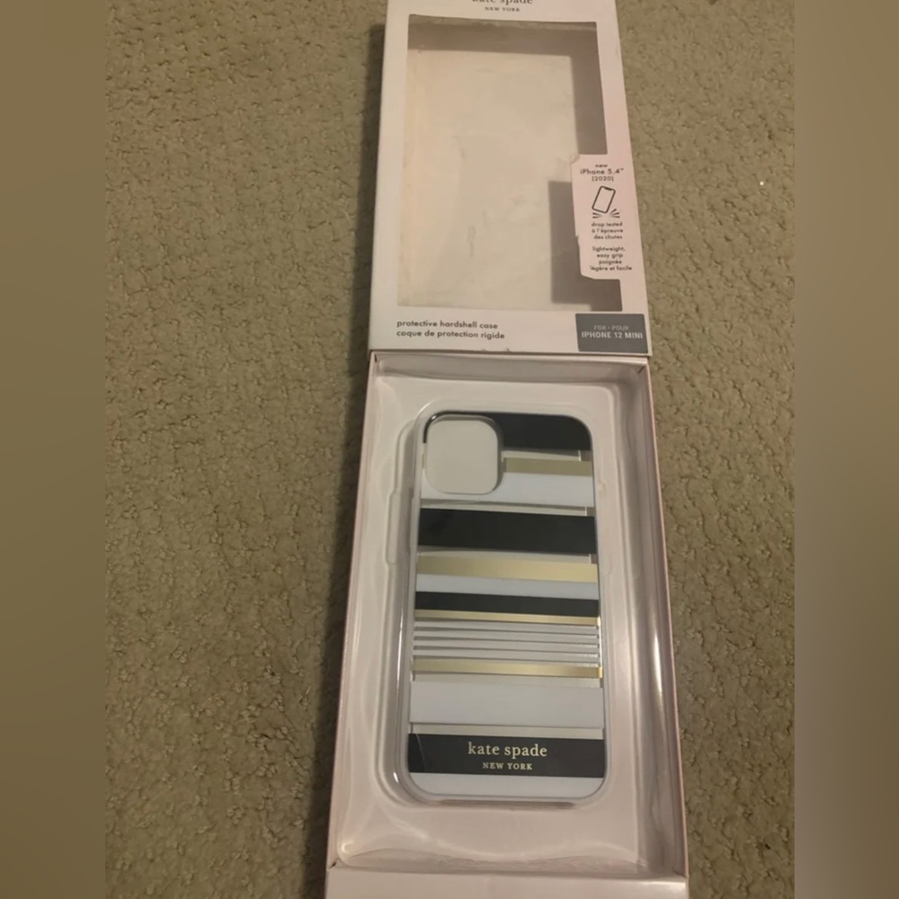 NEW Kate Spade NewYork Protective Case iPhone 12 MINI  (2020) Oceanside Stripe